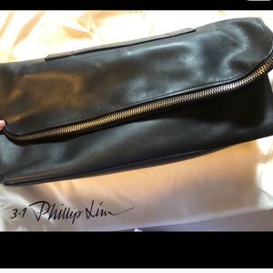 3.1 Phillip Lim 31 Cosmetic Pouch Bag iPad Luxury Travel Work Clutch Black